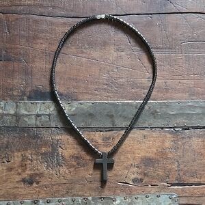 Black Cross Pendant Necklace